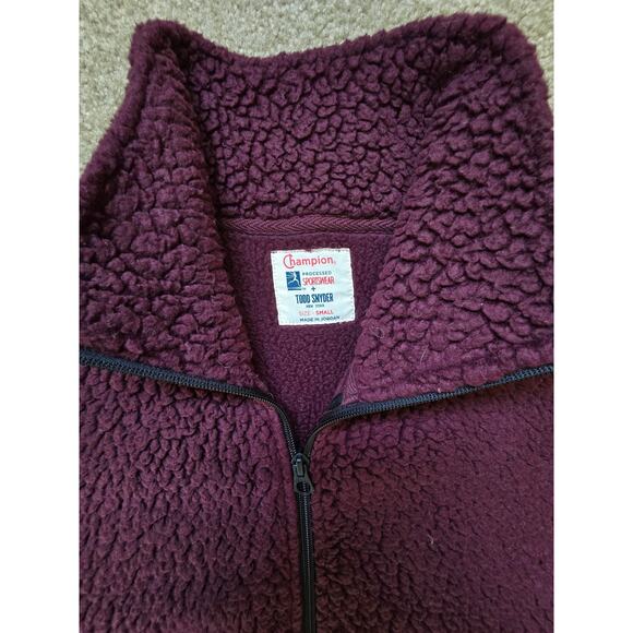 Champion x Todd Snyder Polartec Micro Series Sherpa Fleece Jacket Plum Purple S - Picture 2 of 10